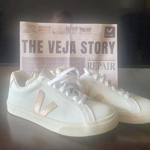 New!! VEJA Esplar Logo Leather white/platine Eur 38, US 7, UK 5